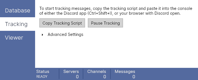 Screenshot of the App (Tracker tab)